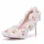Elegant White Wedding Shoes 2018 Appliques Rhinestone 9 cm Stiletto Heels Pointed Toe Wedding Pumps