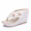 Moderne / Mode Blanche Plage Chaussures Femmes 2018 Appliques Compensées Pantoufle & Tongs