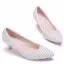 Modern / Fashion White Wedding Shoes 2018 Beading Pearl Rhinestone 3 cm Stiletto Heels Pointed Toe Low Heel Wedding Pumps