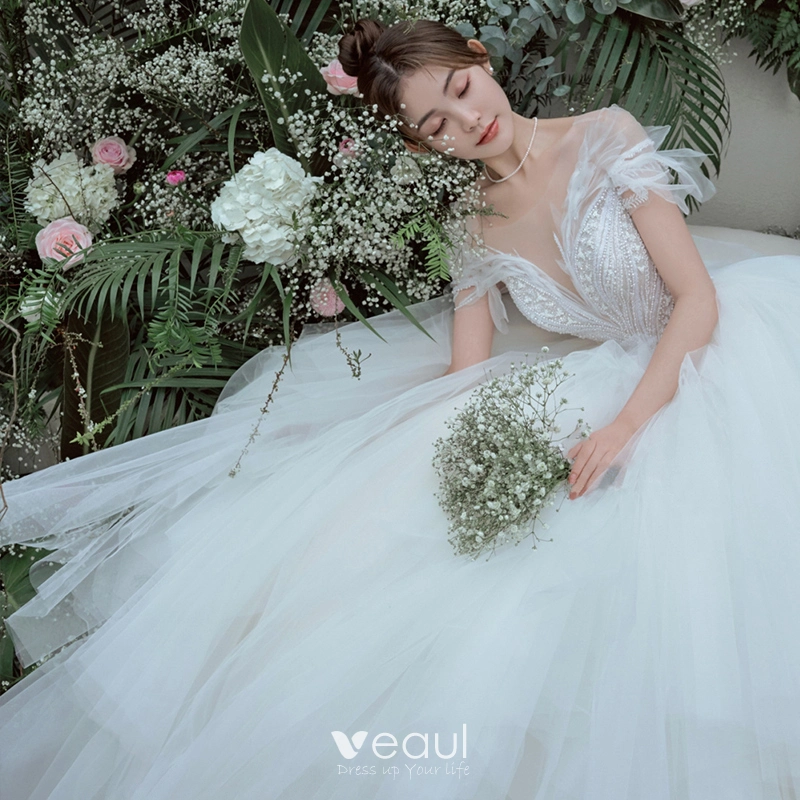 Real Photo Vestidos De Novia Ball Gown Wedding Dress For Bride Long Chapel Train Custom Made Plus Size With Lace Beading main image 0