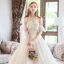 Charmant Champagne Robe De Mariée 2019 Princesse Perlage Cristal Perle Paillettes Bustier Dos Nu Sans Manches Longue