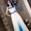 Chinese style Ivory Evening Dresses  2019 A-Line / Princess Organza Appliques Lace Rhinestone High Neck Sleeveless Floor-Length / Long Formal Dresses