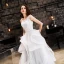 Chic / Beautiful White Prom Dresses 2019 A-Line / Princess Lace Cascading Ruffles Scoop Neck Backless Sleeveless Floor-Length / Long Formal Dresses