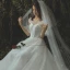 Elegant Ivory Wedding Dresses 2019 A-Line / Princess Lace Pearl Scoop Neck 1/2 Sleeves Cathedral Train