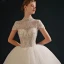 Vintage High End Weiß Ballkleid Brautkleider / Hochzeitskleider 2021 Rundhalsausschnitt Perlenstickerei Perle Strass Kurze Ärmel Rückenfreies Königliche Schleppe Hochzeit