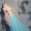 Unique Bleu Robe De Soirée 2019 Princesse En Dentelle Perle Paillettes Col Haut Manches Longues Dos Nu Longue Robe De Ceremonie