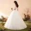 Elegant Ivory Wedding Dresses 2018 Ball Gown Bow Off-The-Shoulder Backless Sleeveless Floor-Length / Long Wedding