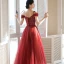 Charmant Bordeaux Robe De Soirée 2021 Princesse Bretelles Spaghetti Perlage Paillettes Sans Manches Dos Nu Longue Soirée Robe De Ceremonie