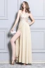 Sexy Rouge Robe De Soirée 2019 Princesse Appliques En Dentelle Faux Diamant V-Cou Sans Manches Dos Nu Fendue devant Longue Robe De Ceremonie