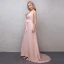 Abordable Rougissant Rose Robe De Soirée 2019 Princesse Noeud Titulaire Sans Manches Dos Nu Tribunal Train Robe De Ceremonie