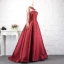 Luxe Bleu Marine Fait main Perlage Robe De Soirée 2019 Princesse Cristal Col Haut Manches Longues Train De Balayage Robe De Ceremonie