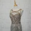 Luxury / Gorgeous Silver Handmade  Beading Evening Dresses  2019 Trumpet / Mermaid Crystal Sequins Rhinestone Tassel Scoop Neck Sleeveless Sweep Train Formal Dresses