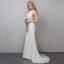 Chic / Beautiful Ivory Evening Dresses  2019 Trumpet / Mermaid See-through Handmade  Beading Tassel Scoop Neck Sleeveless Sweep Train Formal Dresses