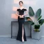 Chic / Belle Rouge Robe De Soirée 2019 Trompette / Sirène Perlage Gland Fendue devant Bretelles Spaghetti Dos Nu Manches Courtes Longue Robe De Ceremonie