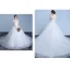 Elegant White Wedding Dresses 2019 Ball Gown Lace Flower Pearl Sequins High Neck Short Sleeve Backless Cathedral Train