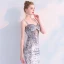 Sexy Argenté Robe De Soirée 2019 Trompette / Sirène Daim Perlage Perle Bretelles Spaghetti Sans Manches Dos Nu Train De Balayage Robe De Ceremonie