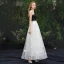 Moderne / Mode Blanche Robe De Soirée 2019 Princesse Bretelles Spaghetti Sans Manches Dos Nu Appliques Longue Robe De Ceremonie