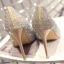 Błyszczące Srebrny Buty Ślubne 2019 Skórzany Rhinestone Cekiny 10 cm Szpilki Szpiczaste Ślub Czółenka