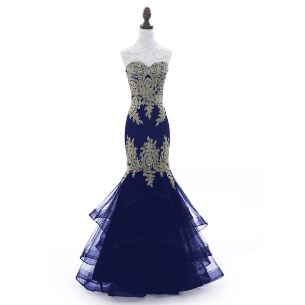 Charmant Noire Robe De Soirée 2018 Trompette / Sirène Bustier Dos Nu En Dentelle Fleur Faux Diamant Sans Manches Longue Robe De Ceremonie