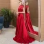 Classic Burgundy Evening Dresses  2019 A-Line / Princess High Neck Beading Crystal Tassel Short Sleeve Backless Lace Flower Court Train Formal Dresses