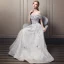 Élégant Gris Robe De Soirée 2019 Princesse De l'épaule Perlage En Dentelle Fleur Manches Courtes Dos Nu Longue Robe De Ceremonie