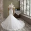 Sexy White Trumpet / Mermaid Wedding Dresses 2021 Spaghetti Straps Beading Pearl Rhinestone Lace Flower Sleeveless Backless Cathedral Train Wedding