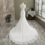 Charmant Blanche Trompette / Sirène Robe De Mariée 2021 V-Cou Perlage Gland En Dentelle Fleur Sans Manches Dos Nu Cathedral Train Mariage