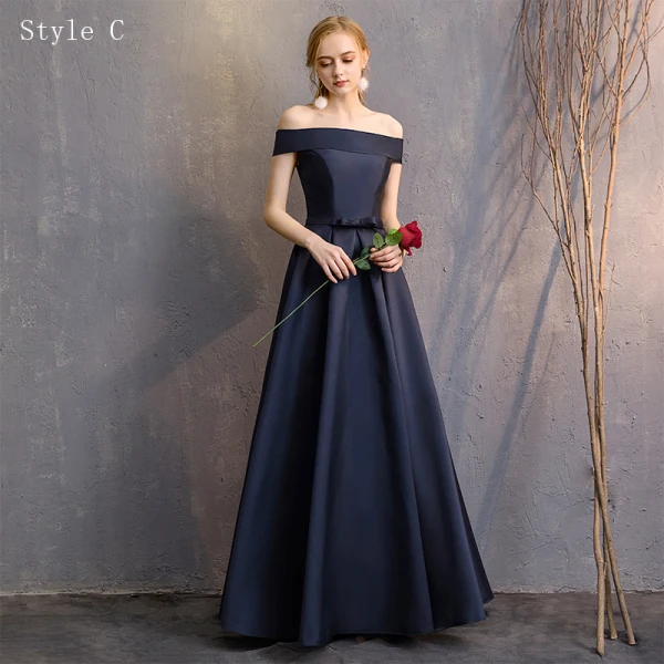 navy blue bridesmaid dresses modest Scoop Neck Satin Lace Mermaid Dress with Sequin Appliqué, Leg Slit, Lace-Up  Back – Wedding & Prom Gown – Carlyna main image 1