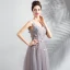 Elegant Blushing Pink Prom Dresses 2019 A-Line / Princess V-Neck Beading Pearl Crystal Appliques Sleeveless Backless Floor-Length / Long Formal Dresses