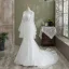 Elegant White Trumpet / Mermaid Wedding Dresses 2021 Scoop Neck Beading Lace Flower Long Sleeve Backless Cathedral Train Wedding