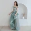 Modern / Fashion Jade Green Prom Dresses 2019 A-Line / Princess Spaghetti Straps Appliques Lace Sleeveless Backless Cascading Ruffles Floor-Length / Long Formal Dresses