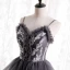 Fashion Grey Ruffle Prom Dresses 2021 A-Line / Princess Spaghetti Straps Beading Sequins Sleeveless Backless Floor-Length / Long Prom Formal Dresses