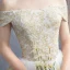 Élégant Blanche Robe De Mariée 2019 Princesse De l'épaule En Dentelle Fleur Paillettes Manches Courtes Dos Nu Cathedral Train