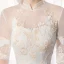 Chinese style Ivory Wedding Dresses 2019 A-Line / Princess High Neck Lace Flower Sequins 1/2 Sleeves Backless Floor-Length / Long