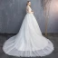 Schöne Weiß Brautkleider / Hochzeitskleider 2019 A Linie V-Ausschnitt Spitze Blumen Ärmellos Rückenfreies Kathedrale Schleppe