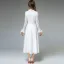 Simple Ivoire Désinvolte Robes longues 2019 Princesse Encolure Dégagée Volants Manches Longues Thé Longueur Vêtements Femme