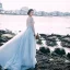 Chic / Beautiful Grey Prom Dresses 2018 A-Line / Princess Beading Lace Flower Sequins V-Neck Backless Short Sleeve Floor-Length / Long Formal Dresses