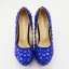 Charmant Königliches Blau Abend Kristall Pumps 2019 14 cm Stilettos Runde Zeh Pumps
