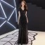 Scintillantes Bleu Marine Paillettes Robe De Soirée 2019 Princesse V-Cou Manches Courtes Dos Nu Longue Robe De Ceremonie