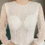 Audrey Hepburn Style Ivory Wedding Dresses 2019 Ball Gown Scoop Neck Beading Lace Flower Pearl Long Sleeve Chapel Train
