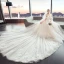 Chic / Belle Champagne Robe De Mariée 2019 Princesse Bustier Perlage En Dentelle Fleur Sans Manches Dos Nu Noeud Royal Train