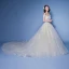 Charming Champagne Wedding Dresses 2019 A-Line / Princess Off-The-Shoulder Beading Appliques Lace Flower Short Sleeve Backless Royal Train