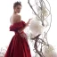 Elegante Burgunderrot Abendkleider 2019 A Linie Off Shoulder Rüschen Kurze Ärmel Rückenfreies Lange Festliche Kleider