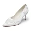 Élégant Blanche Perle Satin Chaussure De Mariée 2021 Cuir 7 cm Talons Aiguilles À Bout Pointu Mariage Escarpins Talons Hauts