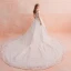 Charmant Champagner Brautkleider / Hochzeitskleider 2019 A Linie Off Shoulder Perlenstickerei Quaste Spitze Blumen Pailletten Kurze Ärmel Rückenfreies Königliche Schleppe