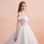 Simple Ivoire Robe De Mariée 2019 Princesse De l'épaule Manches Courtes Dos Nu Cathedral Train