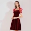 Chic / Beautiful Burgundy Suede Graduation Dresses 2019 A-Line / Princess Square Neckline Short Sleeve Backless Knee-Length Formal Dresses