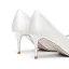 Élégant Ivoire Perle Chaussure De Mariée 2021 Cuir 7 cm Talons Aiguilles À Bout Pointu Mariage Escarpins Talons Hauts