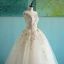 Elegant Champagne Wedding Dresses 2018 Ball Gown Appliques Scoop Neck Backless Sleeveless Floor-Length / Long Wedding
