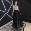 Modern / Fashion Black Evening Dresses  2019 A-Line / Princess Scoop Neck Sequins Sleeveless Floor-Length / Long Formal Dresses